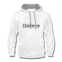 Load image into Gallery viewer, Unisex iBelieve Contrast Hoodie - white/gray
