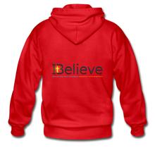 Load image into Gallery viewer, iBelieve Adult Front Zip Hoodie - red
