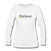 Load image into Gallery viewer, Women&#39;s iBelieve Long Sleeve T-Shirt - white
