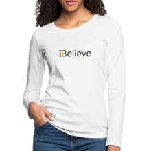 Load image into Gallery viewer, Women&#39;s iBelieve Long Sleeve T-Shirt - white
