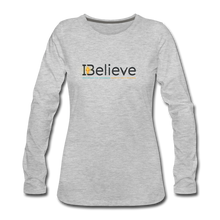 Load image into Gallery viewer, Women&#39;s iBelieve Long Sleeve T-Shirt - heather gray
