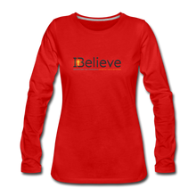 Load image into Gallery viewer, Women&#39;s iBelieve Long Sleeve T-Shirt - red
