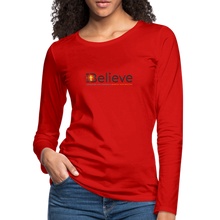 Load image into Gallery viewer, Women&#39;s iBelieve Long Sleeve T-Shirt - red
