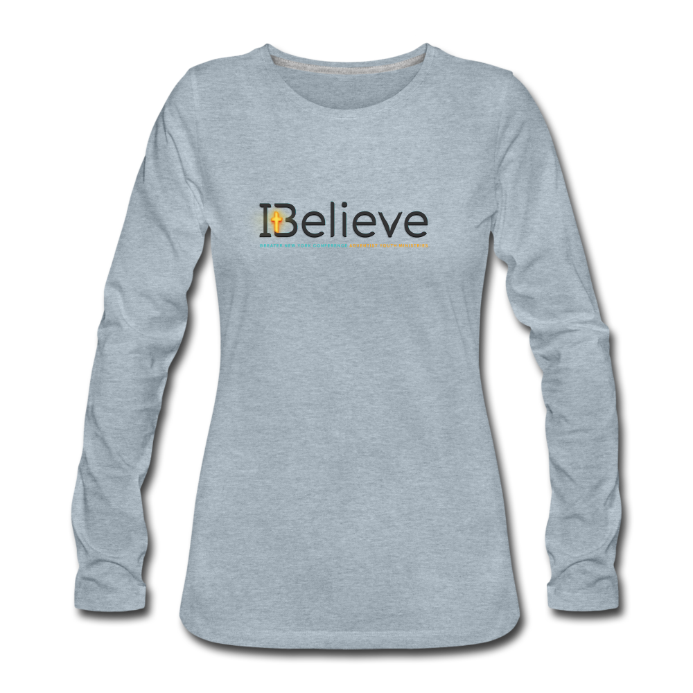 Women's iBelieve Long Sleeve T-Shirt - heather ice blue