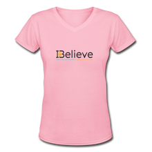 Load image into Gallery viewer, Women&#39;s iBelieve V-Neck T-Shirt - pink
