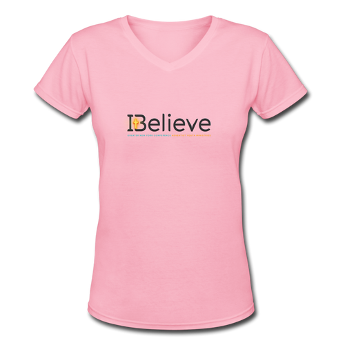 Women's iBelieve V-Neck T-Shirt - pink